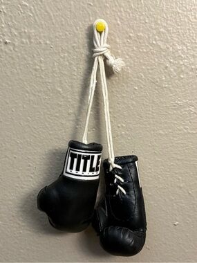 Title Boxing 3.5" Authentic Detailed Mini Lace Up Gloves Black White Logo